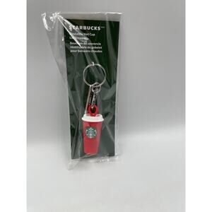 NEW Starbucks Reusable Hot Cup Lid Stopper 2025 Red Cup Keychain Holiday READY